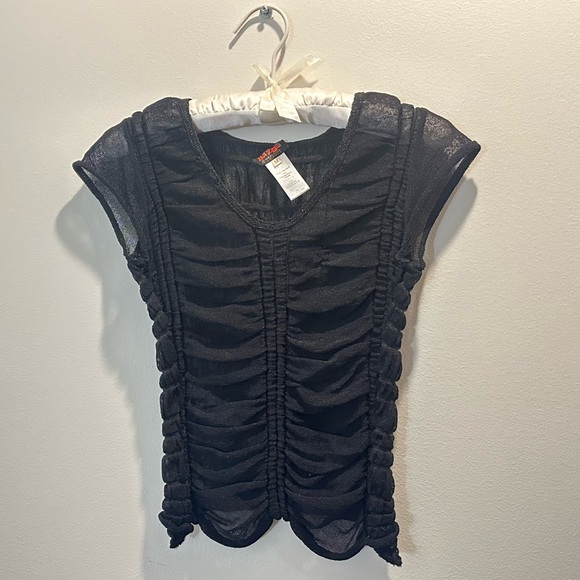 Christian Lacroix Tops - Christian Lacroix Bazar black mesh top